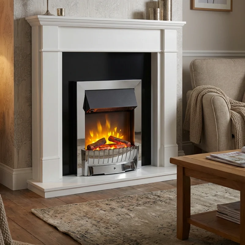Clement Optiflame Inset Electric Fire - Chrome