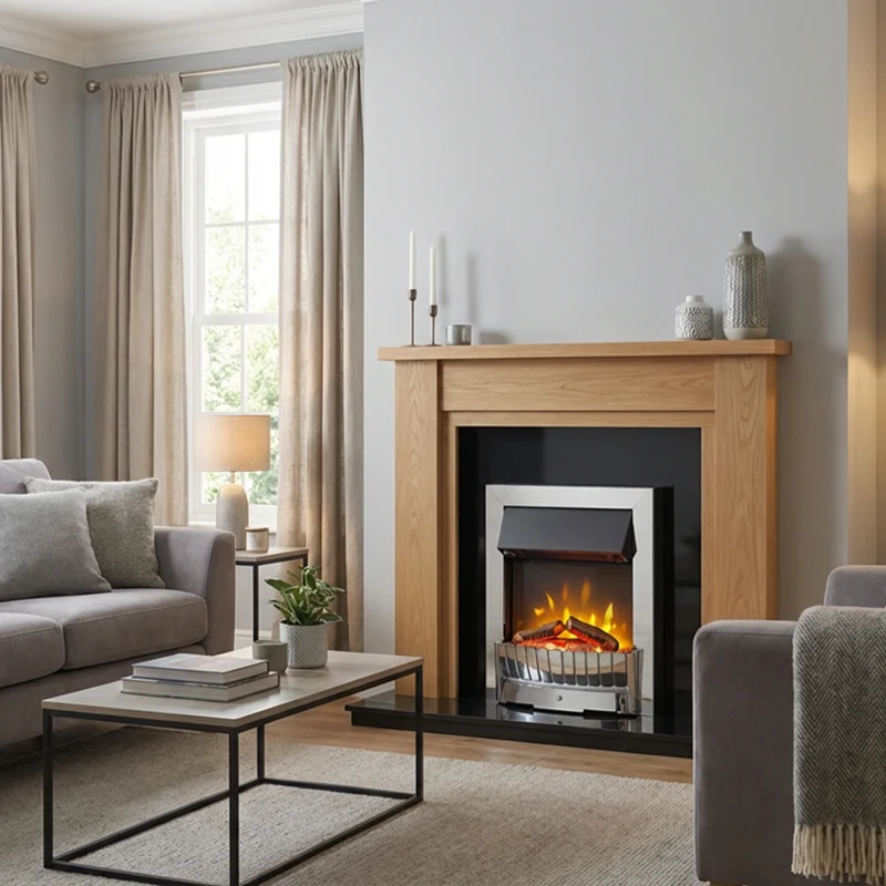Clement Optiflame Inset Electric Fire - Chrome