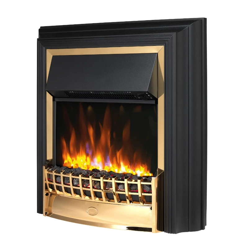 Cheriton Deluxe Optiflame Inset Electric Fire - Brass