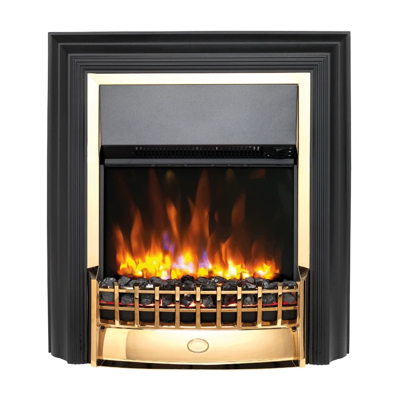 Cheriton Deluxe Optiflame Inset Electric Fire - Brass