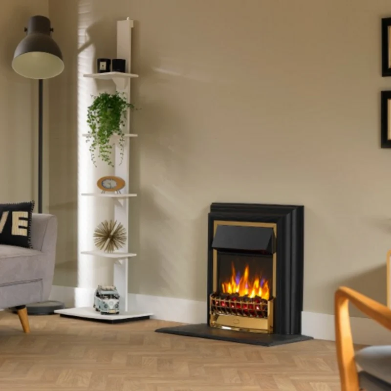 Cheriton Deluxe Optiflame Inset Electric Fire - Brass