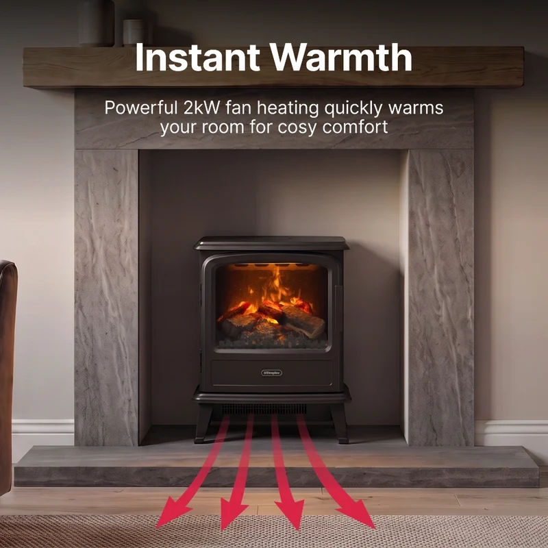 Evandale Optimyst Electric Stove - Black