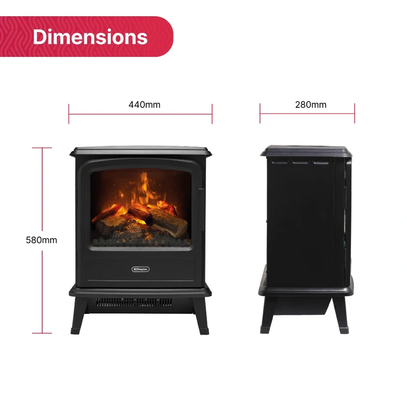 Evandale Optimyst Electric Stove - Black