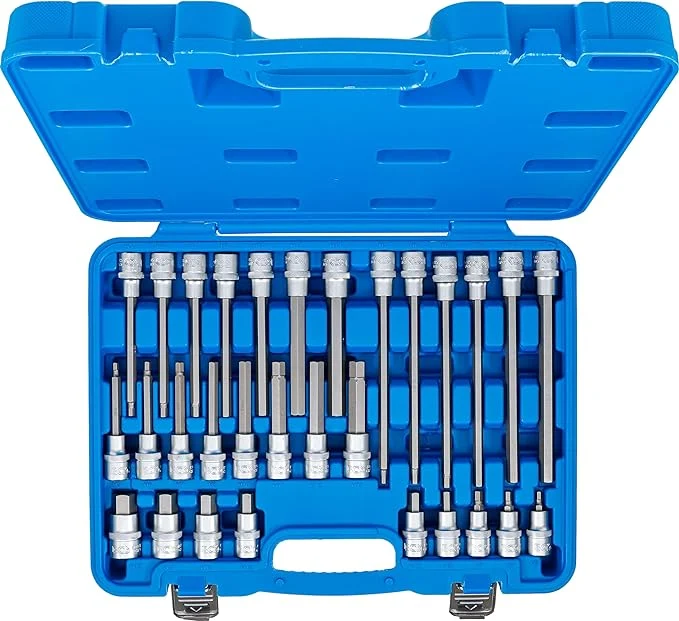 Stahlkaiser 30 tlg. Innen Sechskant 1/2" Steckschlüsselsatz Set Bit Extra Lang