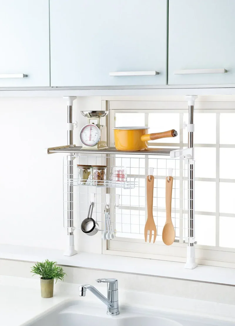 Takagi Stainless Steel Kitchen Storage Rack, Extendable Design