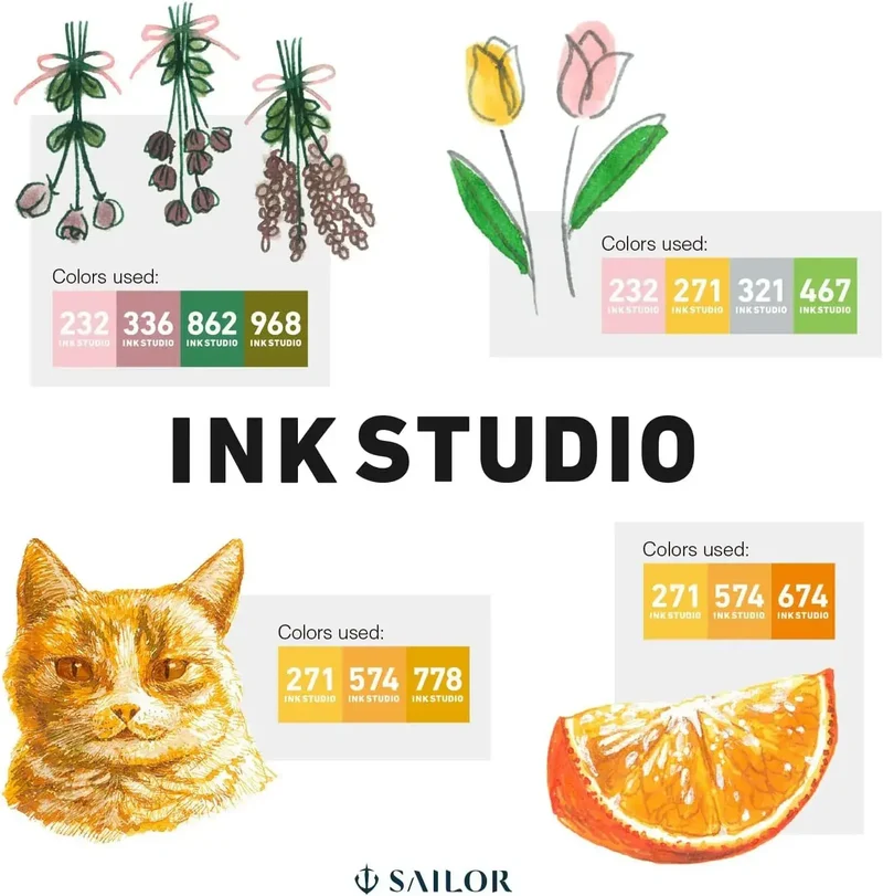 Sailor Fountain Pen Ink Studio Pink Dye Ink 20ml Storage Bottle