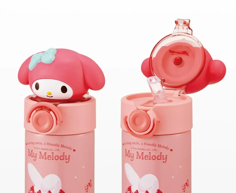 Skater Sanrio Stainless Steel Mascot Straw Bottle 18.2 x 9.1 cm