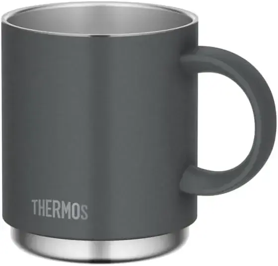 THERMOS Vacuum Insulated Mug 450 ml Deep Red Coated Steel Stackable