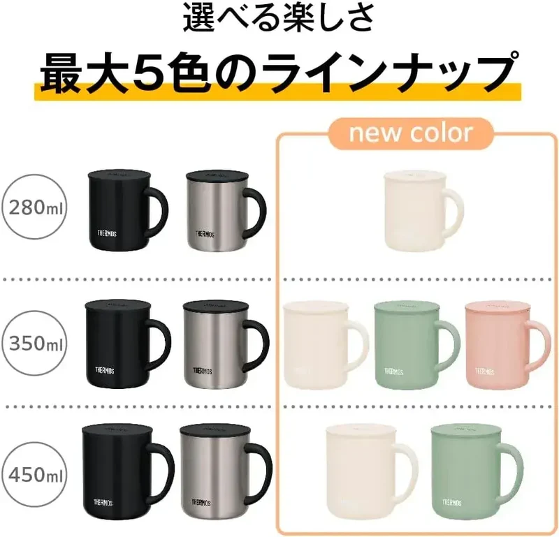 THERMOS Vacuum Insulated Mug 450 ml Ivory Stainless Steel Handle