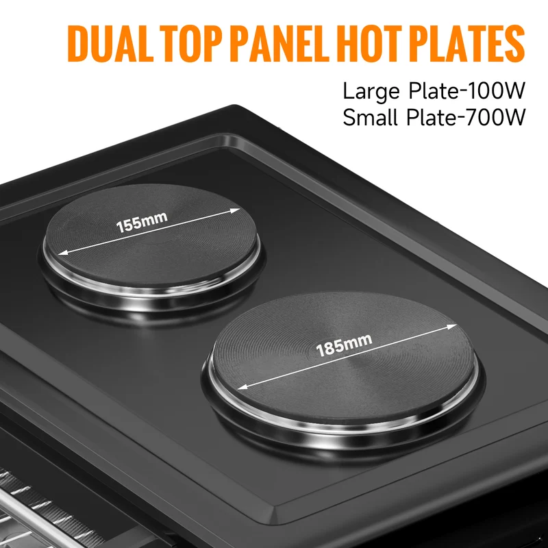 Grill Backofen 1400W 26L 2 x Kochplatte 700W 1000W