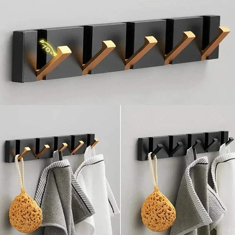 Wandhaken klappbar – Aluminiumleiste zum Kleben oder Schrauben montieren