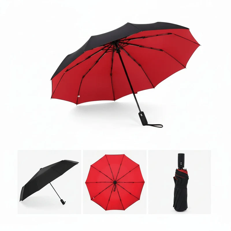 Regenschirm – Verstärktes Gestell, 110 cm Spannweite und Automatiköffnung