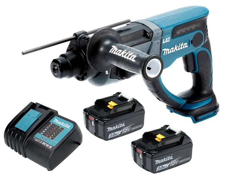 Makita Akku Bohrmaschine Bohrhammer 18V 2x Akku +Netzteil DHR202