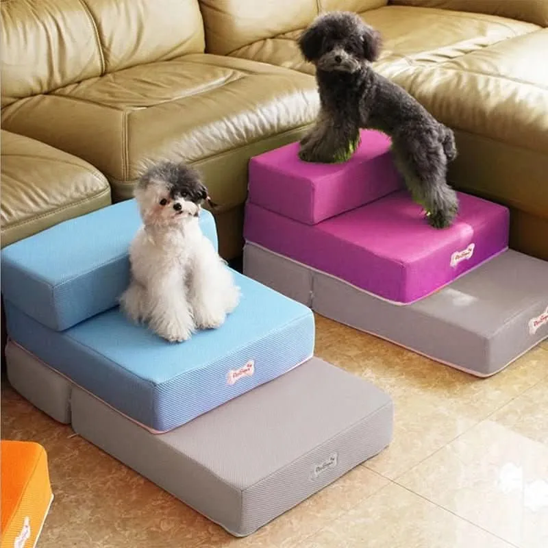 Hundetreppe – zwei Schaumstufen mit Antirutschfläche und Waschbezug