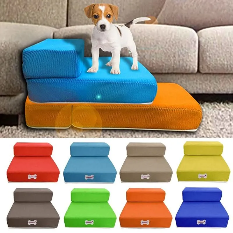 Hundetreppe – zwei Schaumstufen mit Antirutschfläche und Waschbezug