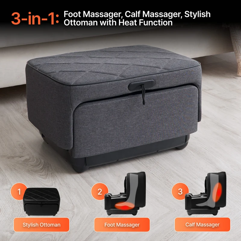GESS PUF Foot & Calf Massager 3-in-1 GREY