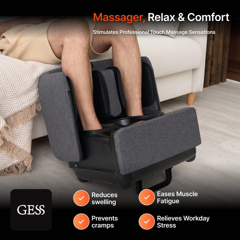 GESS PUF Foot & Calf Massager 3-in-1 GREY