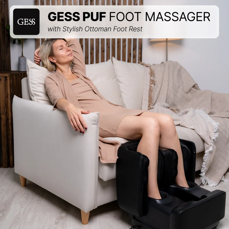 GESS PUF Foot & Calf Massager 3-in-1 BLACK
