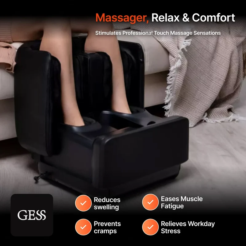 GESS PUF Foot & Calf Massager 3-in-1 BLACK