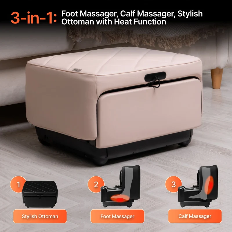 GESS PUF Foot & Calf Massager 3-in-1 BEIGE