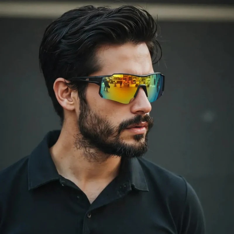 Sportsonnenbrille – Beschichtete Gläser mit UV-Filter und Wrap-Fassung