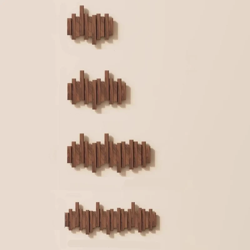 Garderobenleiste Holz – Magnetisch einklappbare Haken, 20 cm hoch