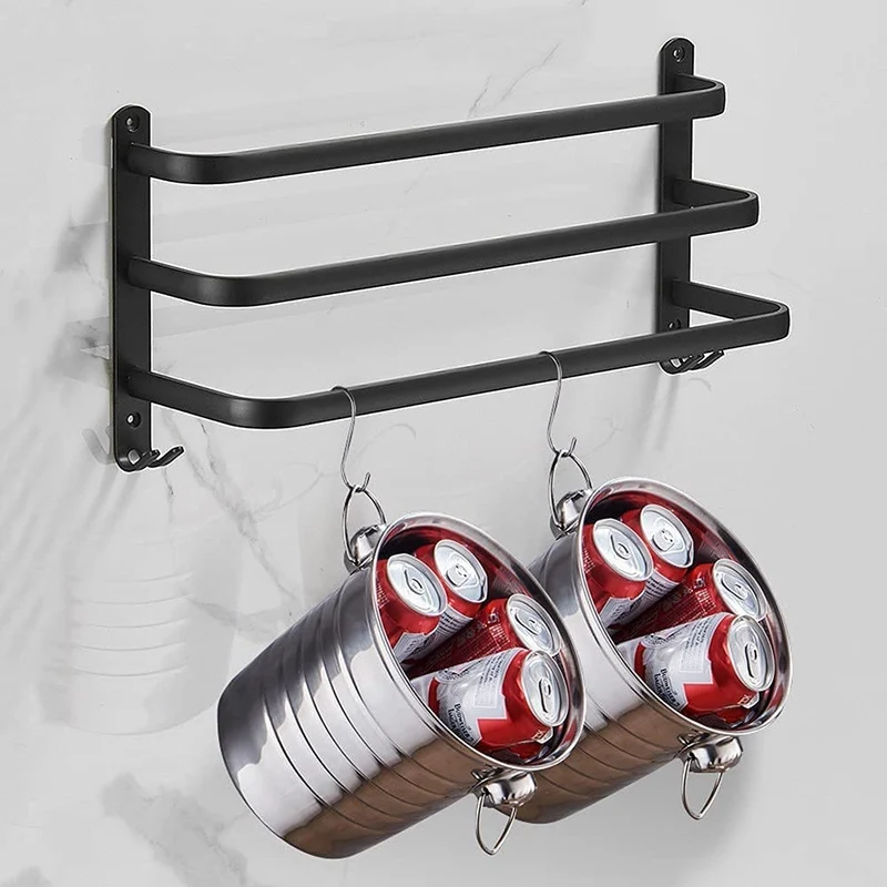 Handtuchhalter – Aluminium mit zwei oder drei Stangen, 40 oder 60 cm breit
