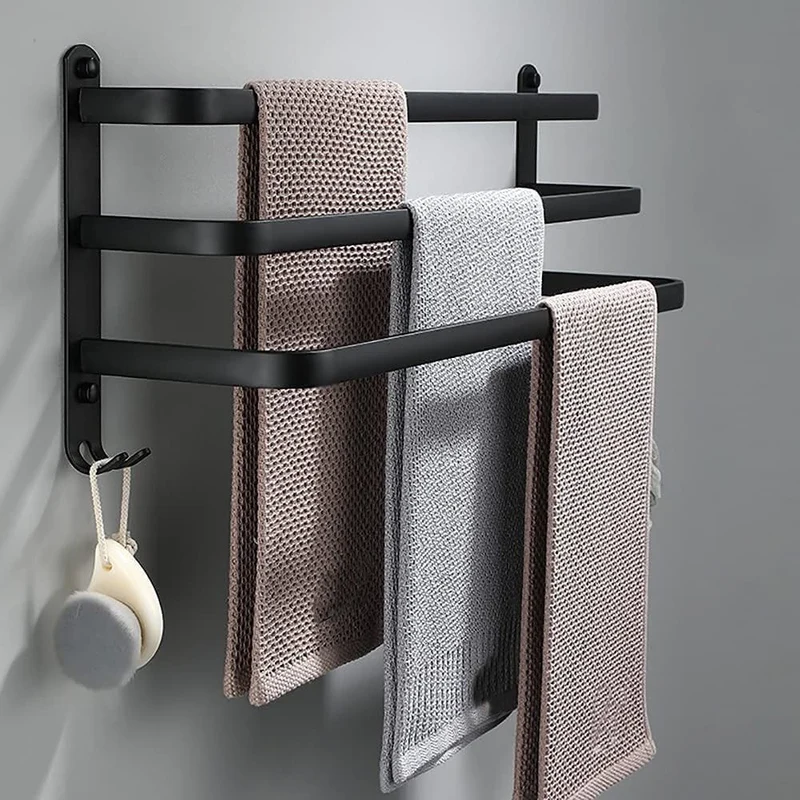 Handtuchhalter – Aluminium mit zwei oder drei Stangen, 40 oder 60 cm breit