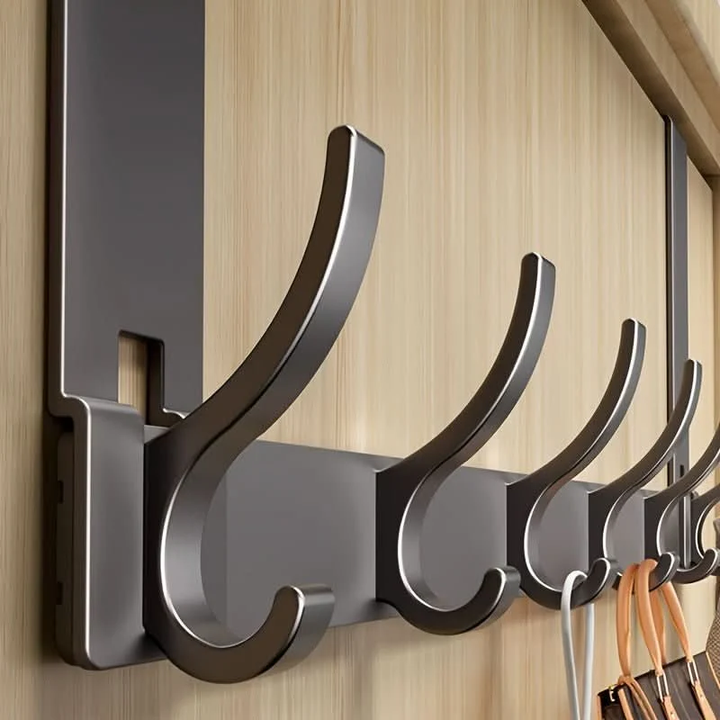 Türgarderobe – Aluminiumleiste mit sechs oder sieben Haken, ganz ohne Bohren