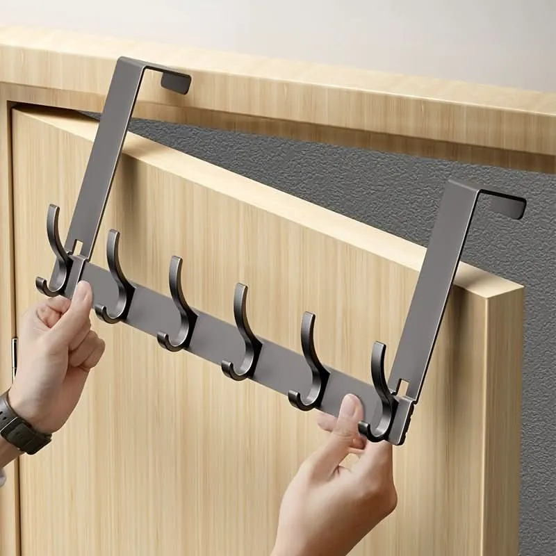 Türgarderobe – Aluminiumleiste mit sechs oder sieben Haken, ganz ohne Bohren