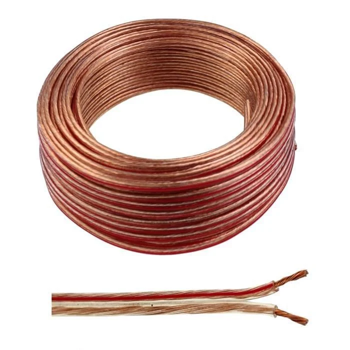 Lautsprecherkabel 2x 2.5 mm² 25mTransparent Audiokabel Boxenkabel