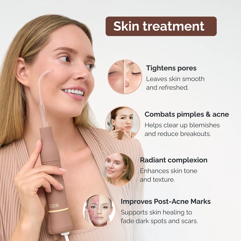 GESS DARS High-Frequency Massager Original Darsonval 2-in-1: Professional Facial & Scalp Therapy at Home