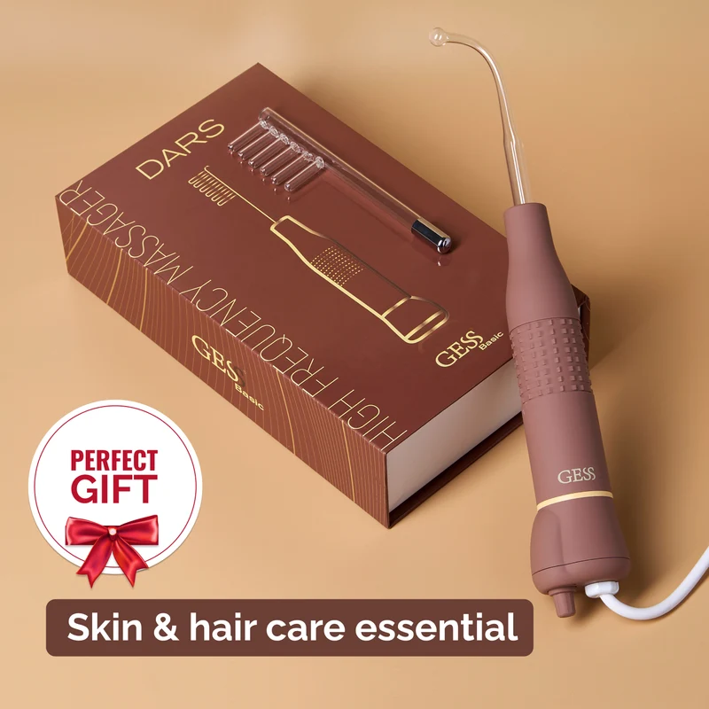 GESS DARS High-Frequency Massager Original Darsonval 2-in-1: Professional Facial & Scalp Therapy at Home