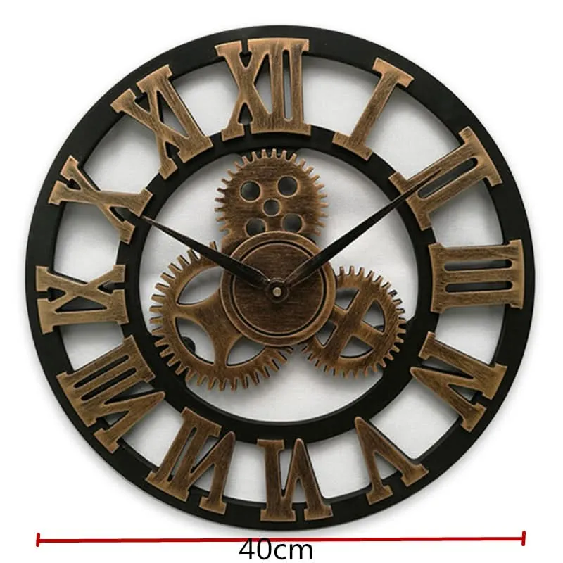 Wanduhr im Industriestil – Zahnradoptik aus MDF mit leisem Quarzwerk