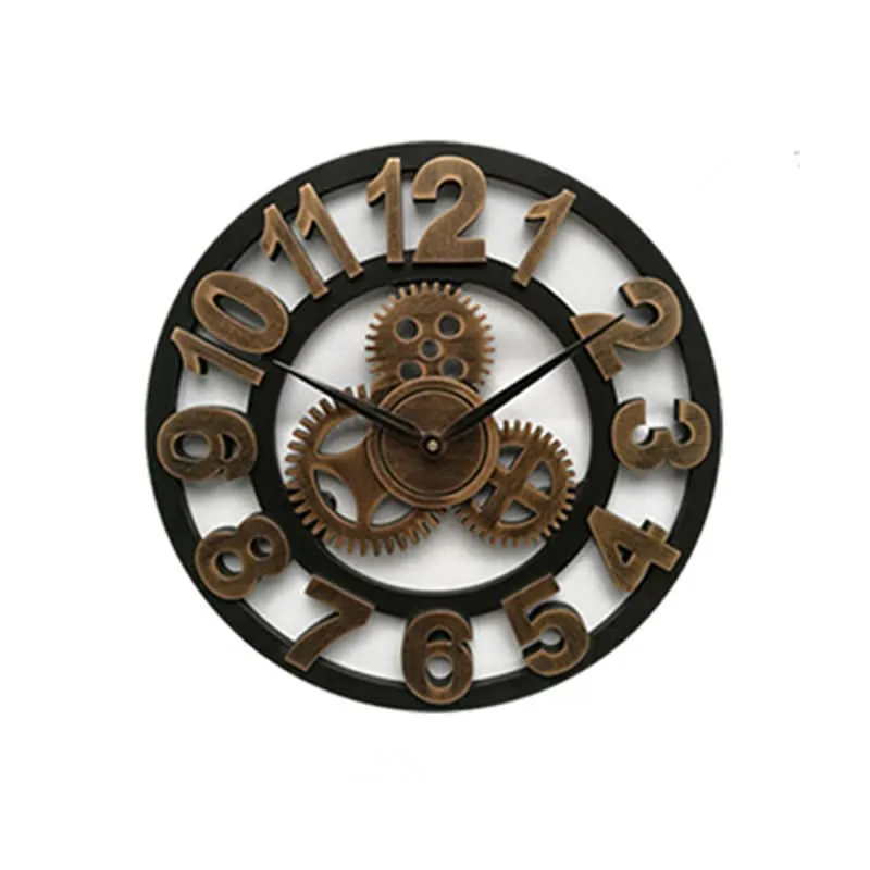 Wanduhr im Industriestil – Zahnradoptik aus MDF mit leisem Quarzwerk