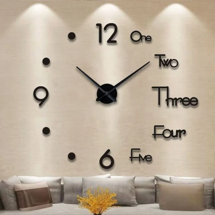 Wanduhr 3D – Einzelne Acrylziffern und leises Quarzwerk, 40 bis 120 cm