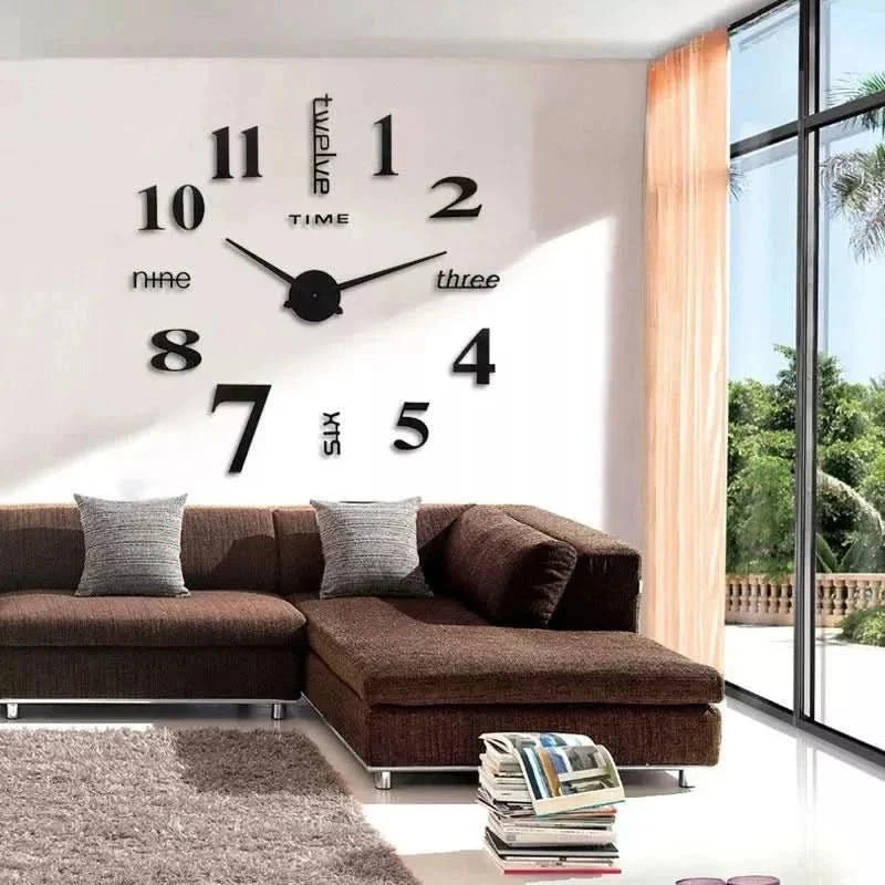Wanduhr 3D – Einzelne Acrylziffern und leises Quarzwerk, 40 bis 120 cm