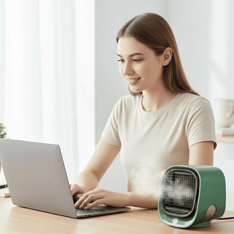 Mini Luftkühler – leiser Tischventilator mit Wassertank für Büro und Schlafzimmer
