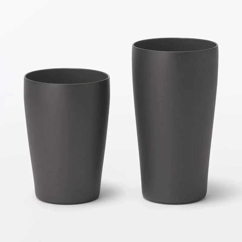 MUJI Vacuum Insulated Steel Drink Tumbler, 450 ml, Charcoal Gray