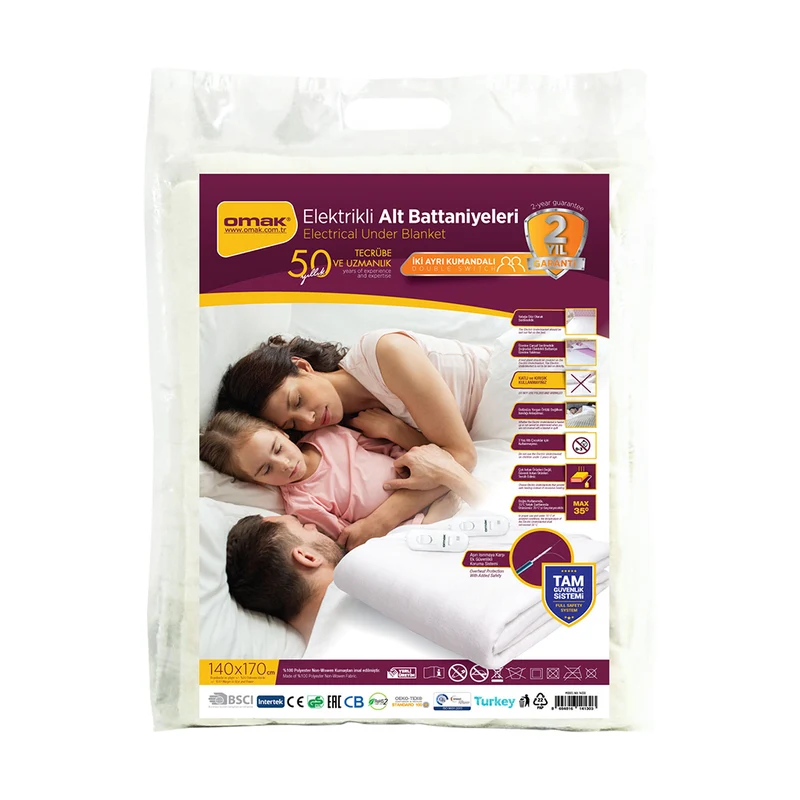 OMAK Dual Electric Under Blanket with Two Controls (very warm) 140x170 cm