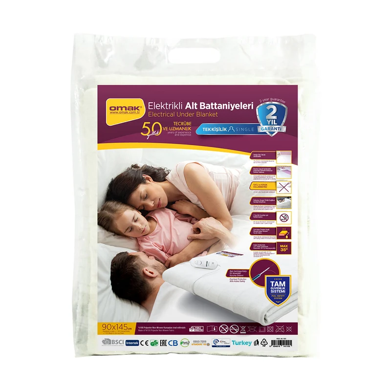 Single Size electric blanket with heating (very warm) OMAK 120x90cm