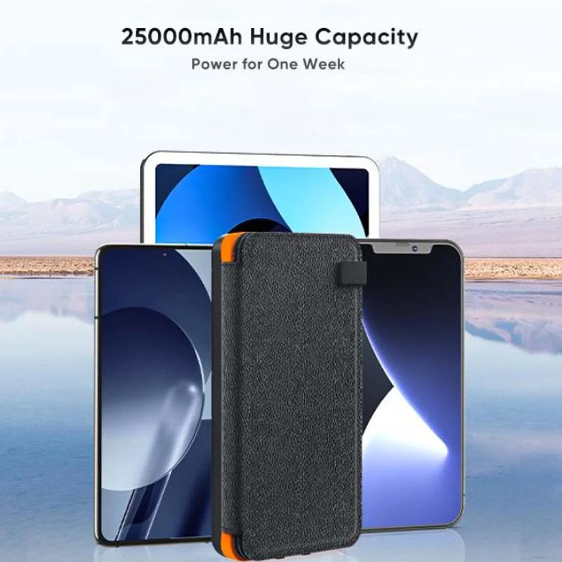 Solar Powerbank 25.000 mAh – 4 Solarpanels & USB-C Schnellladung