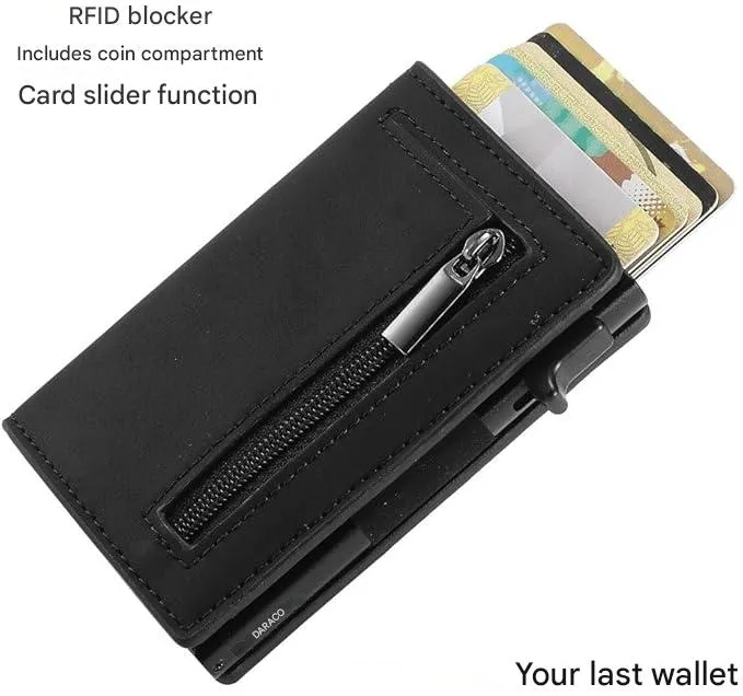 Geldbörse Herren RFID – Slim Wallet mit Kartenauswurf & Münzfach