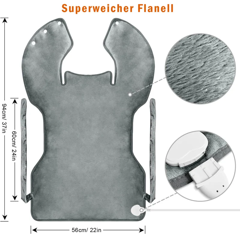 Großes Heizkissen für Rücken, Nacken und Schultern