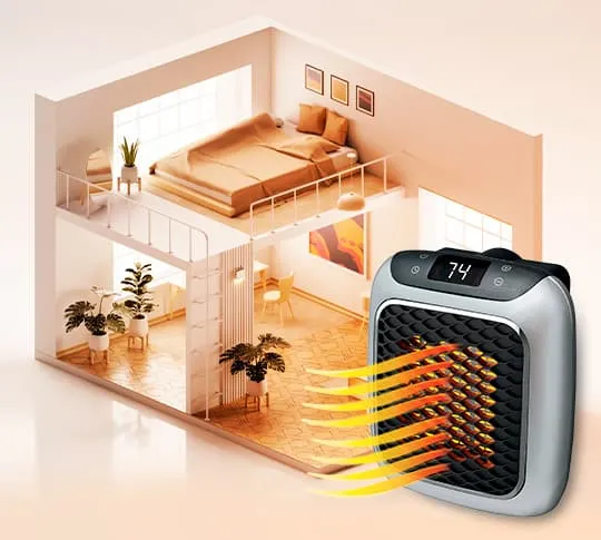 Heizlüfter Kompakt – 800 W mit Fernbedienung, 13,5 cm Breit