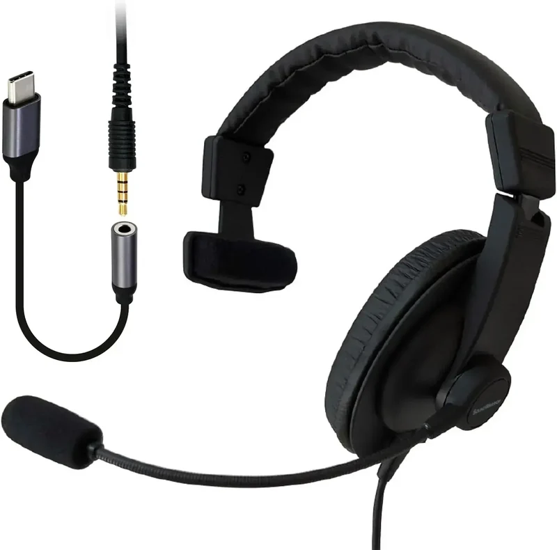 Soundwarrior Lightweight Wired USB C Headset with Adapter for Daily Audio