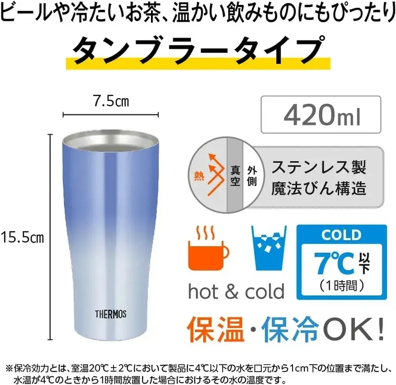 Thermos Vacuum Insulated Tumbler 420ml Hot & Cold Dishwasher Safe