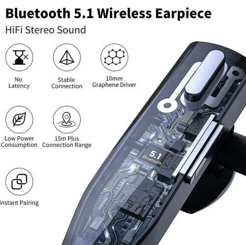 Bluetooth Headset – Dual-Mikrofon, 25 h Sprechzeit & Ladecase