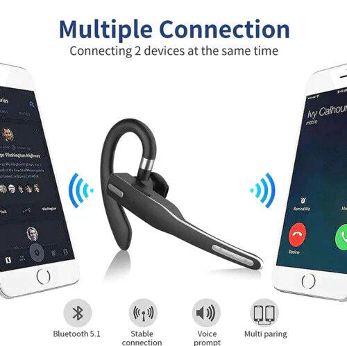 Bluetooth Headset – Dual-Mikrofon, 25 h Sprechzeit & Ladecase