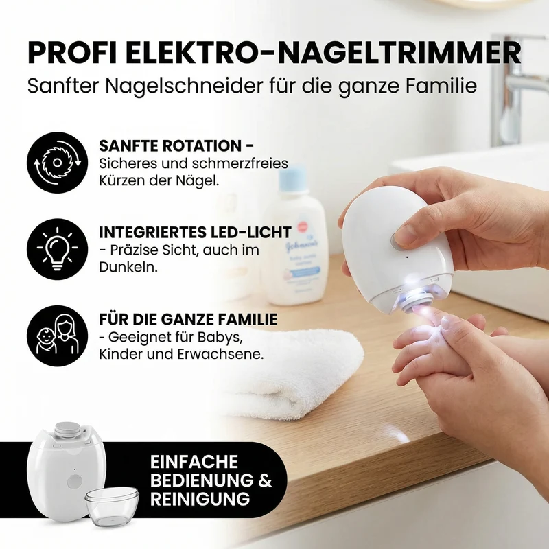 Elektrischer LED-Nageltrimmer für die Ganze Familie